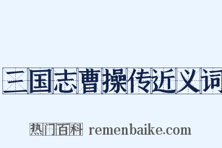 三国志曹操传近义词是什么意思的图片